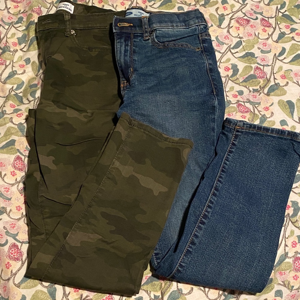 Old Navy Green and Blue Jeans